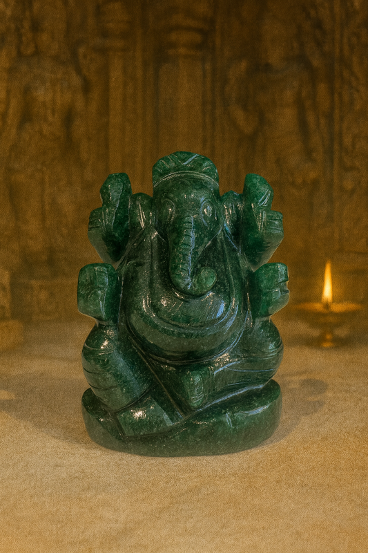 Natural Green Jade Ganesh Ji – Murti