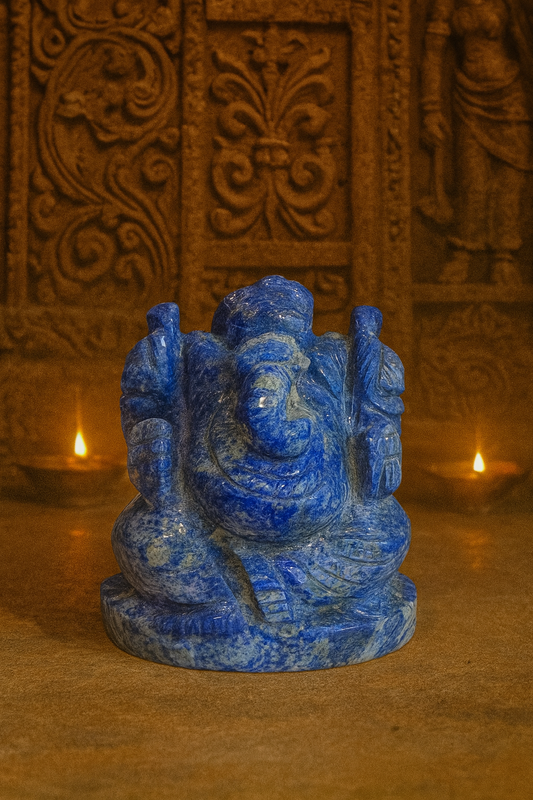 Natural Lapis Lazuli Ganesh Ji (Murti)