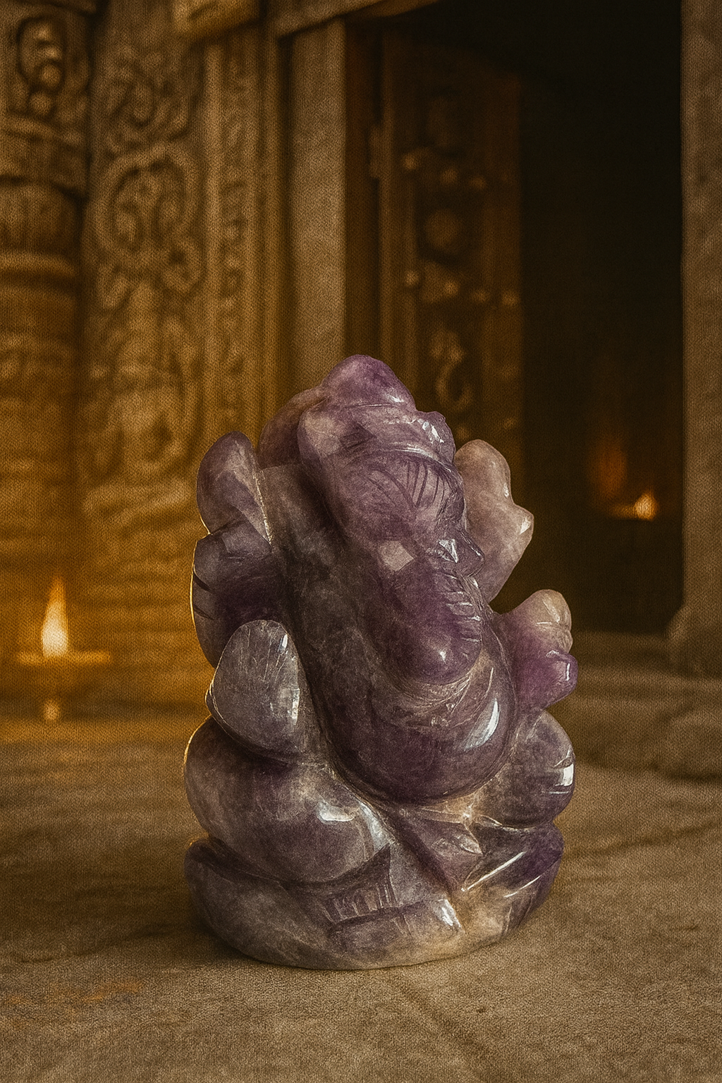 Natural Amethyst Ganesh Ji (Murti)