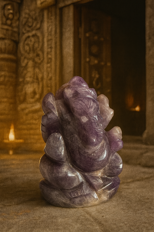 Natural Amethyst Ganesh Ji (Murti)