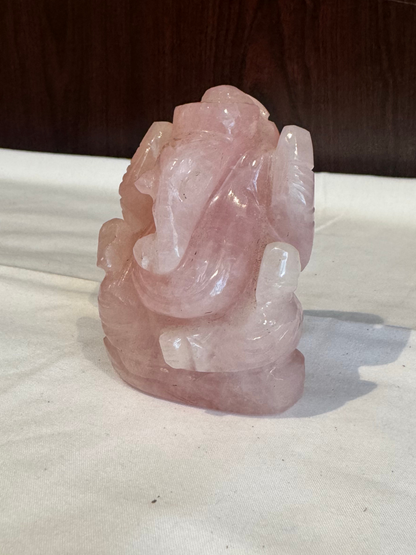 Natural Rose Quartz Ganesh Ji – 249.02 g