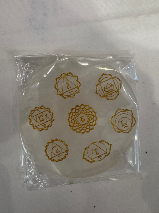 Natural Selenite Plate (Round) – 85.46 g